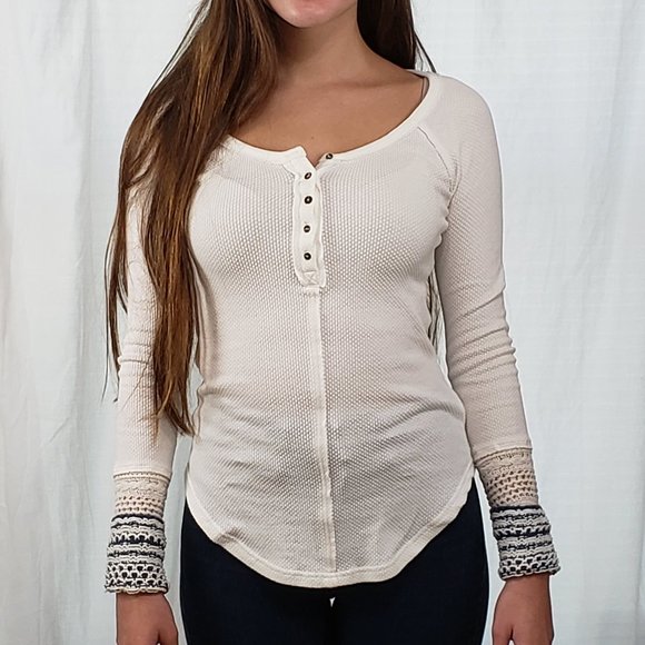 Free People Tops - Free People Newbie Ski Lodge Thermal Knit Cuff Top